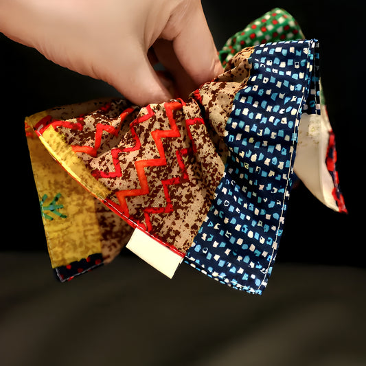 "Radiant Mosaic" Oversized Patchwork Scarf Scrunchie