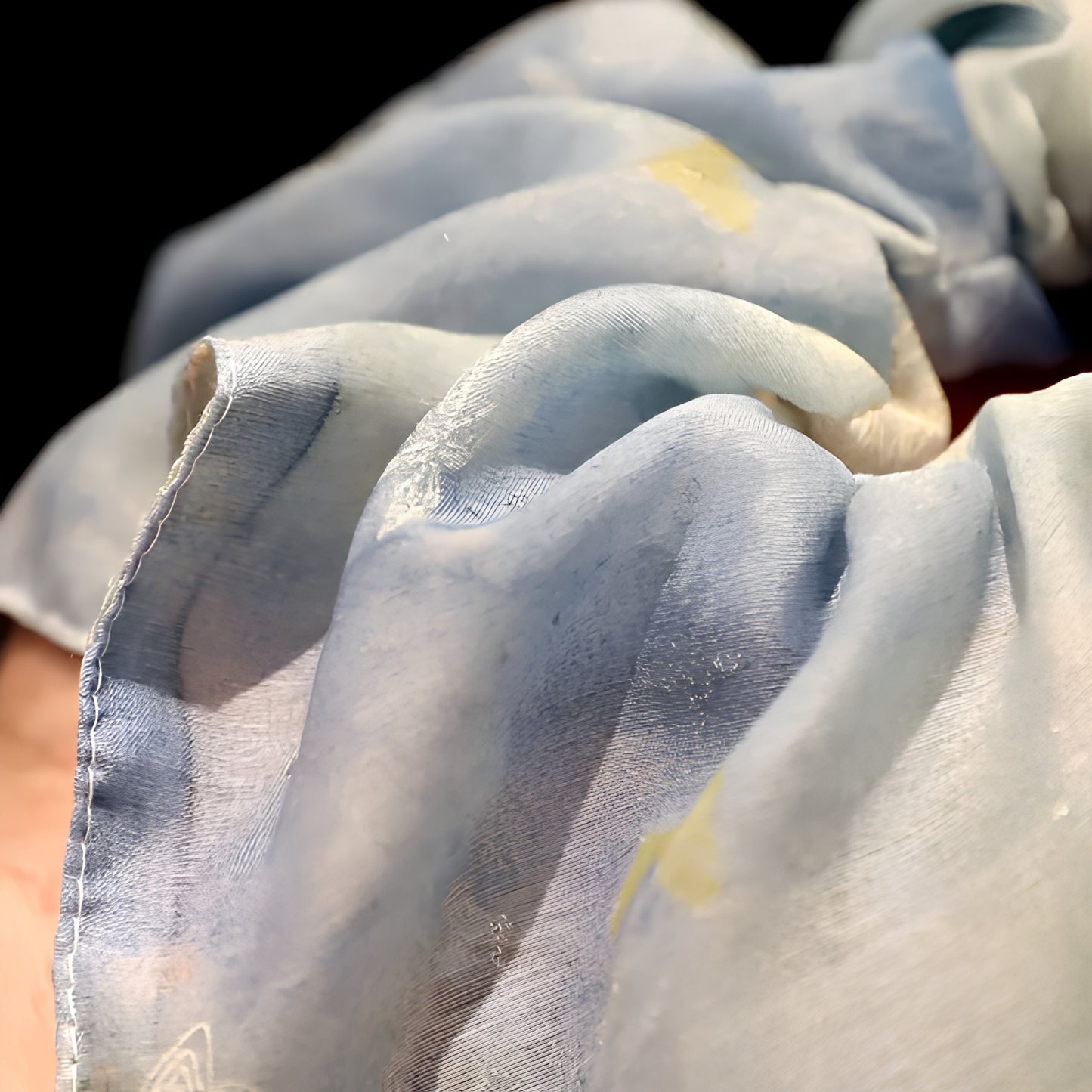 "Azure Mist" Oversized Sheer Scarf Scrunchie — Shimmering Butterfly