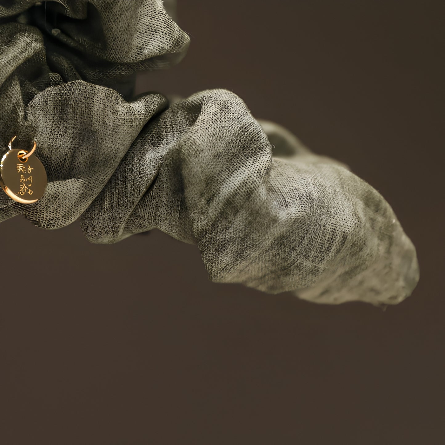 "Silent Moss" 13cm Oversized Crinkled Fabric Claw Clip