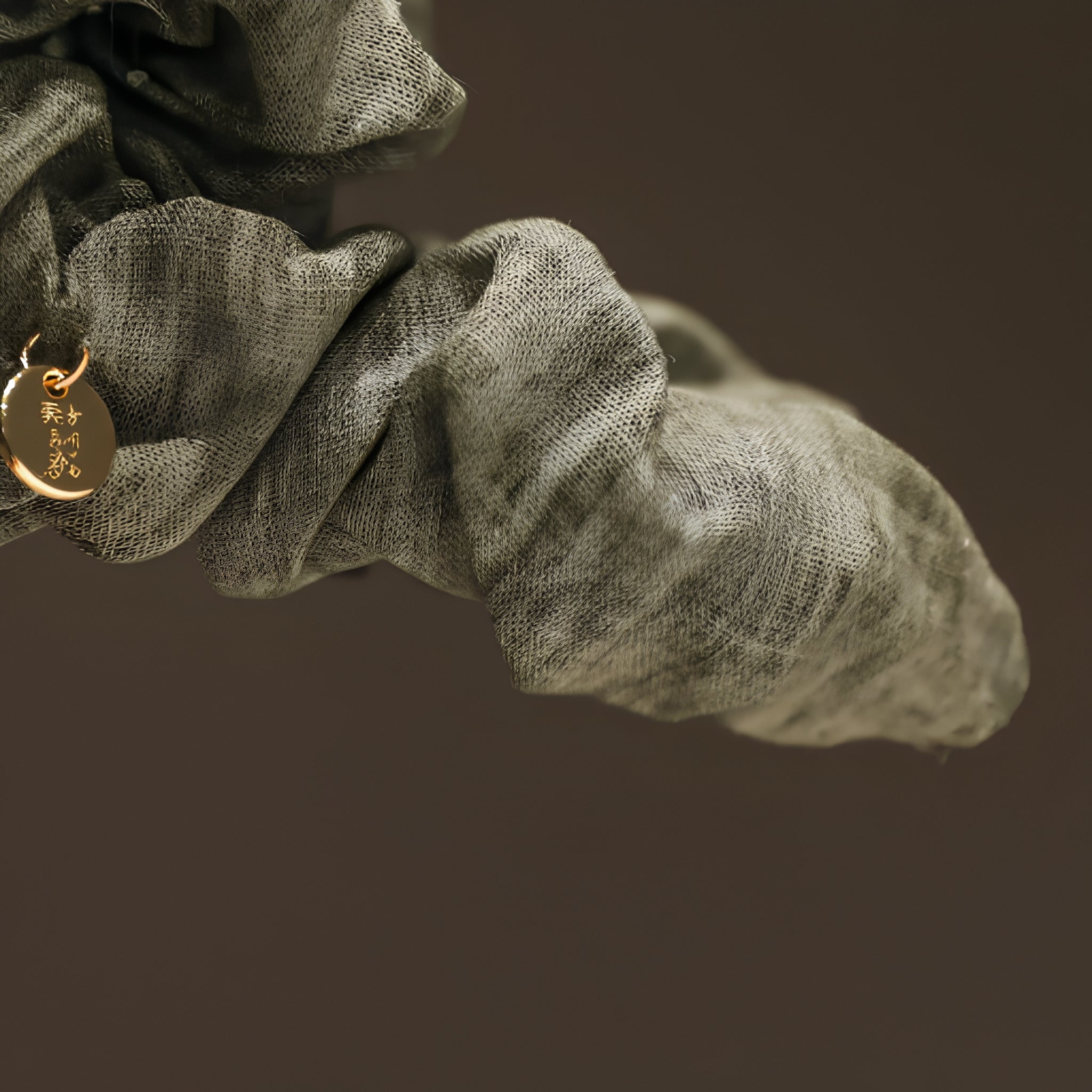 "Silent Moss" 13cm Oversized Crinkled Fabric Claw Clip