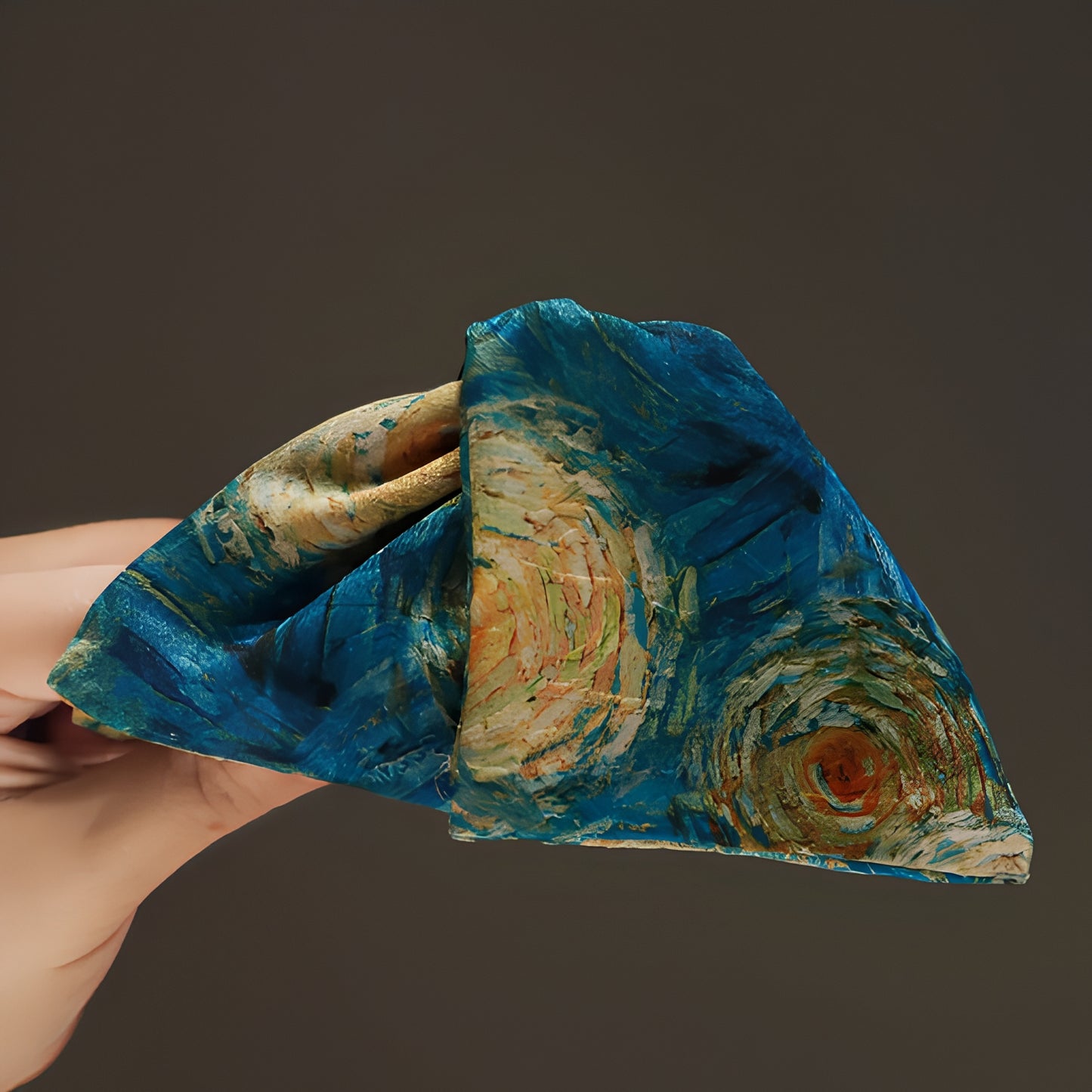 "Starry Masterpiece" 13cm Artistic Oil Painting Claw Clip — Van Gogh Inspired