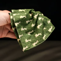 "Enchanted Woodland" Oversized Rabbit Scarf Scrunchie — Moss Green