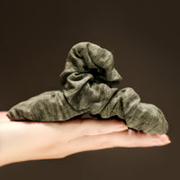 "Silent Moss" 13cm Oversized Crinkled Fabric Claw Clip