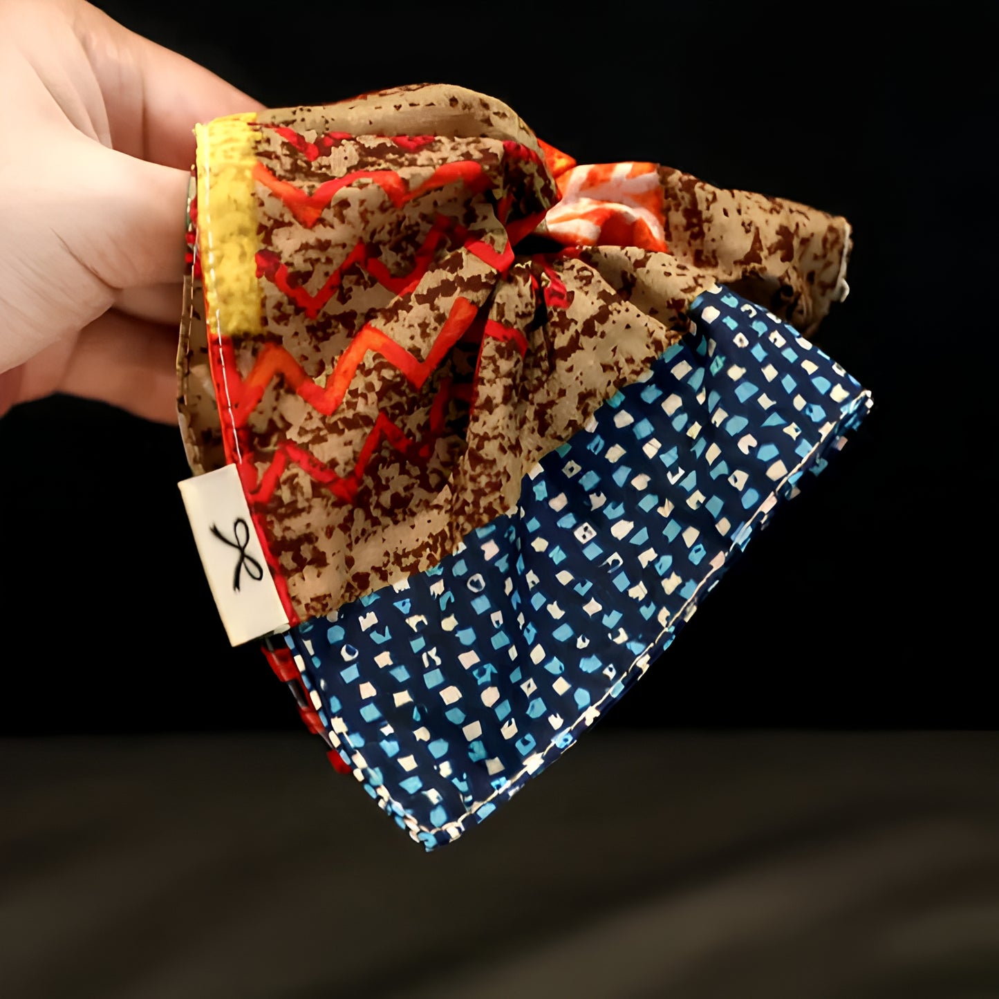 "Radiant Mosaic" Oversized Patchwork Scarf Scrunchie
