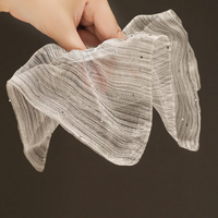 "Celestial River" Oversized Shimmering Organza Scarf Scrunchie - Black