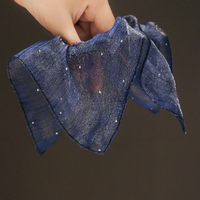 "Celestial River" Oversized Shimmering Organza Scarf Scrunchie - Black