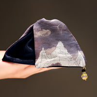 "Cloudy Peaks" 13cm Oversized Oriental Silk Claw Clip — Zen Landscape